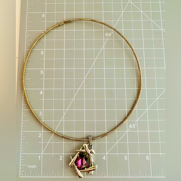 Vintage abstract heliotrope pendant necklace - Picture 10 of 13